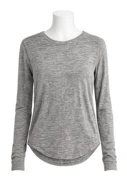 Rag & Bone Giada Slub Knit Long Sleeve Rayon Blend Gray Tee - Size XS